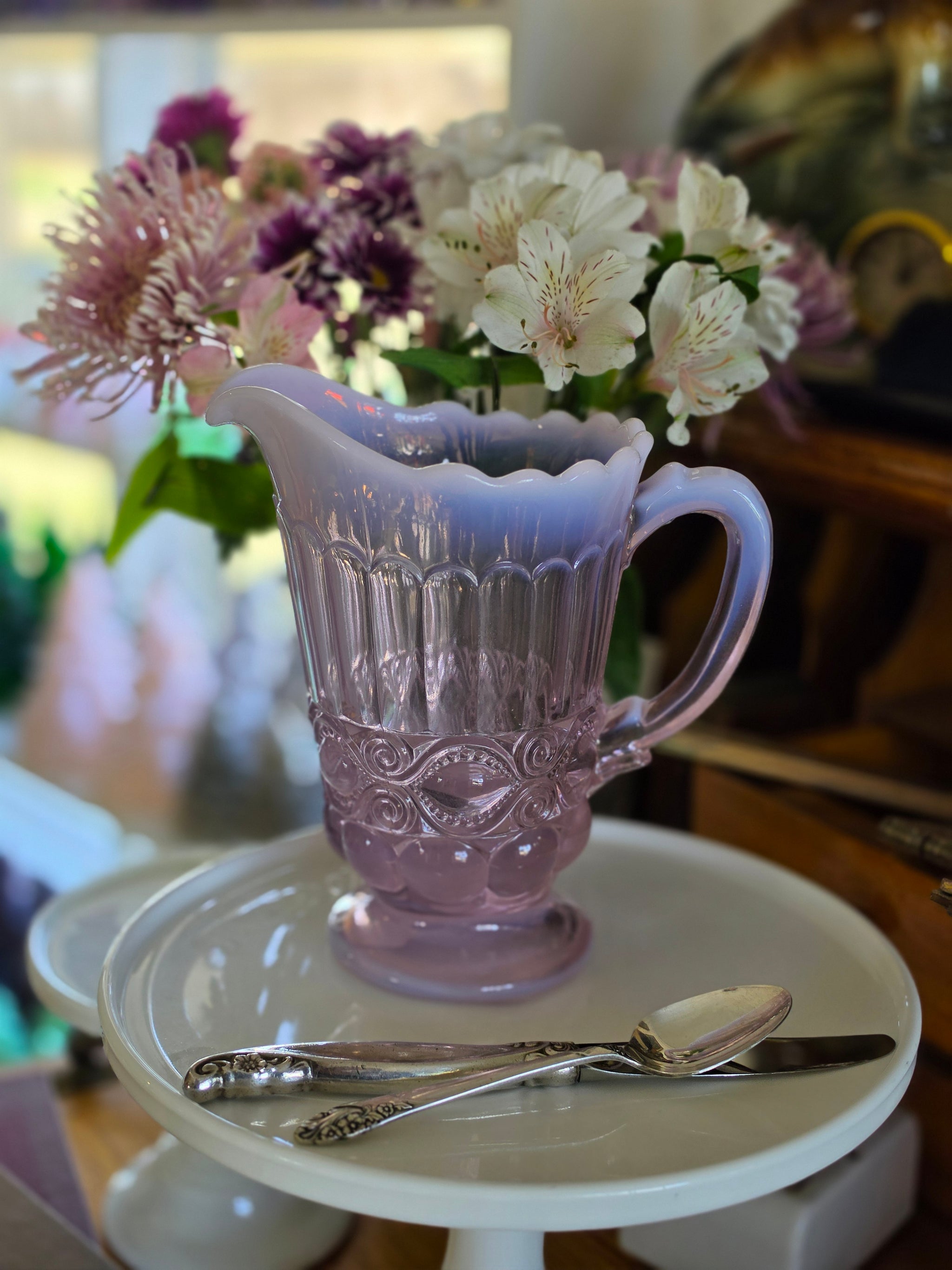 Eye Winker Pitcher by Mosser Glass – Kinder Surprises Antiques