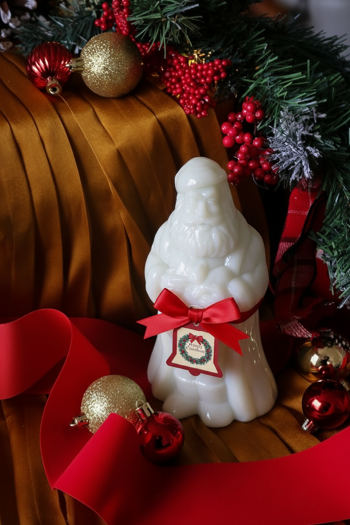 Standing Santa with Bow and Gift Tag